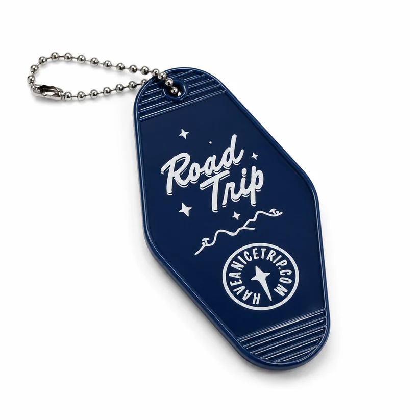 Road Trip Vintage Hotel Key Style Keychain - Image 7