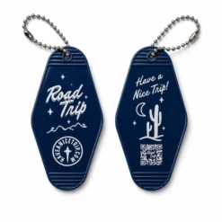 Road Trip Vintage Hotel Key Style Keychain